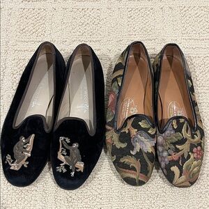 2 pairs Stubbs & Wootton flats. Size 7